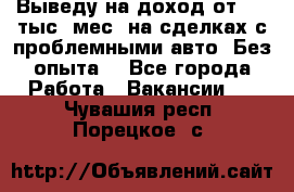 Выведу на доход от 400 тыс./мес. на сделках с проблемными авто. Без опыта. - Все города Работа » Вакансии   . Чувашия респ.,Порецкое. с.